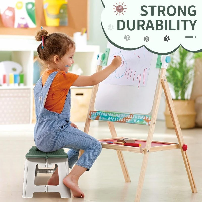 CasaZenith Step Stool Foldable, 9'' Folding Step Stool for Kids & Adults, Hold Up to 300lb, Lightweight Small Collapsible Step Stools with Handle, Stepping Stools Suitable for Kitchen Bathroom (Green) - Image 4